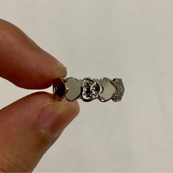 Michael Kors Silver-Tone Heart Eternity Ring Band Size 7 - Picture 4 of 13